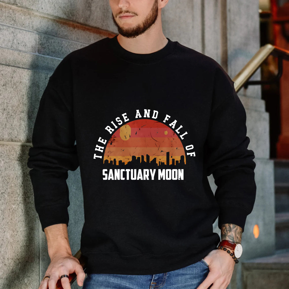 Wardrobecart The Rise And Fall Of Sanctuary Moon Sunset Cityscape Design Unisex Classic Sweatshirt