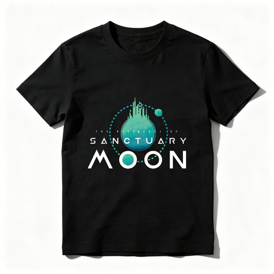 Wardrobecart Sanctuary Moon Planet Design With Cityscape Unisex Classic T-shirt