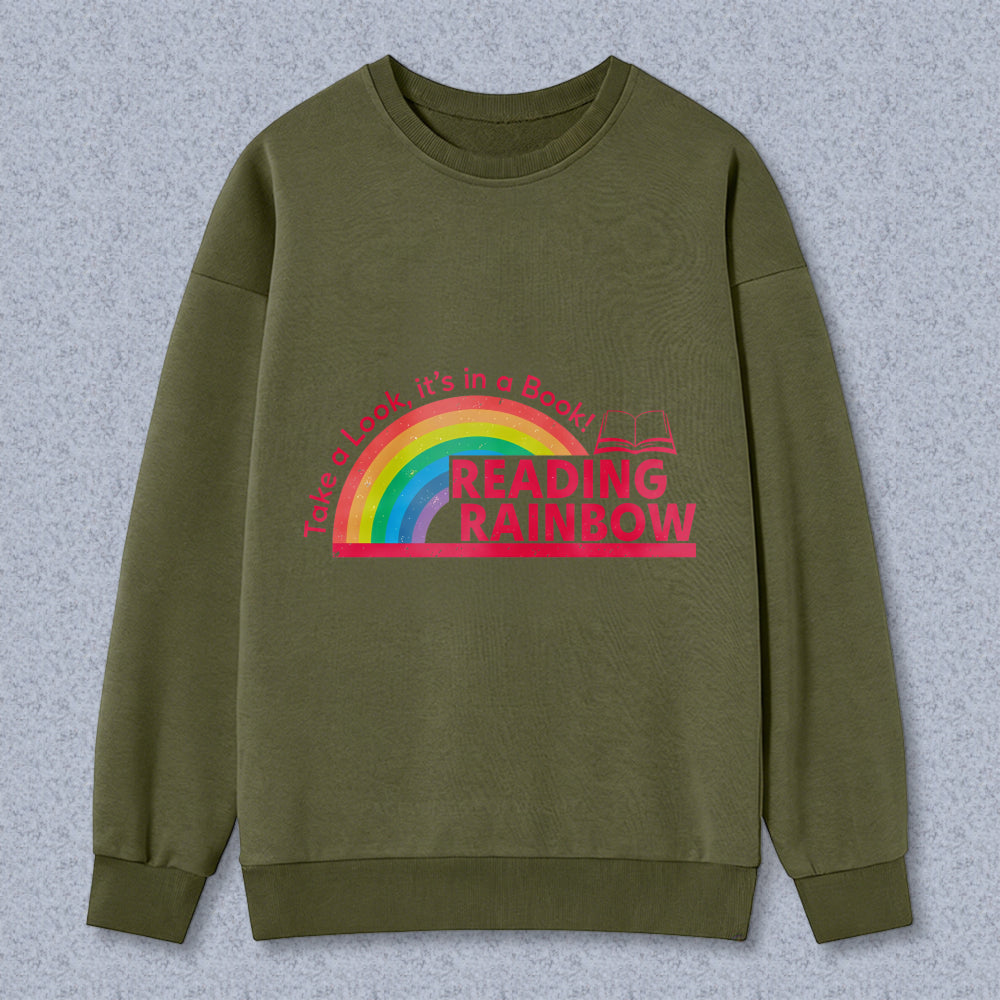 Wardrobecart Reading Rainbow Take A Look Its In A Book Unisex Classic Sweatshirt