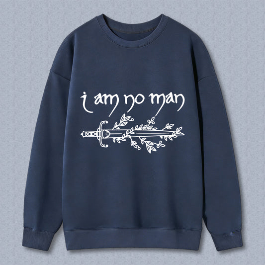Wardrobecart I Am No Man Sword With Leaves Design Unisex Classic Sweatshirt