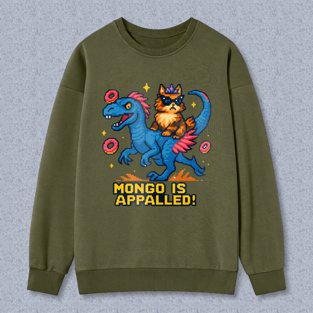 Wardrobecart Dinosaur And Cat With Donuts Mongo Is Appalled Unisex Classic Sweatshirt