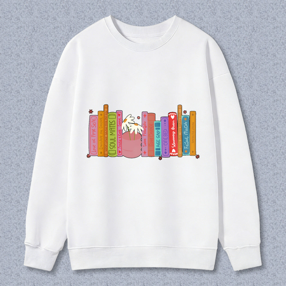 Wardrobecart Bookshelf With Colorful Books And Cupcake Unisex Classic Sweatshirt
