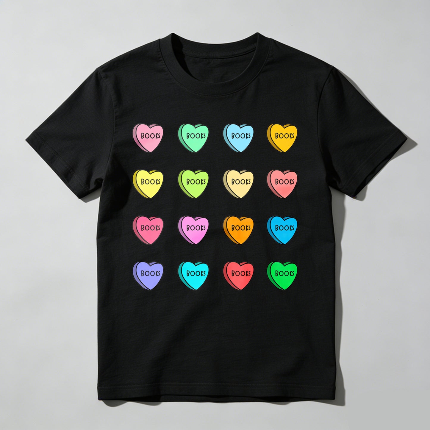 Wardrobecart Colorful Hearts With Word Boob Unisex Classic T-shirt