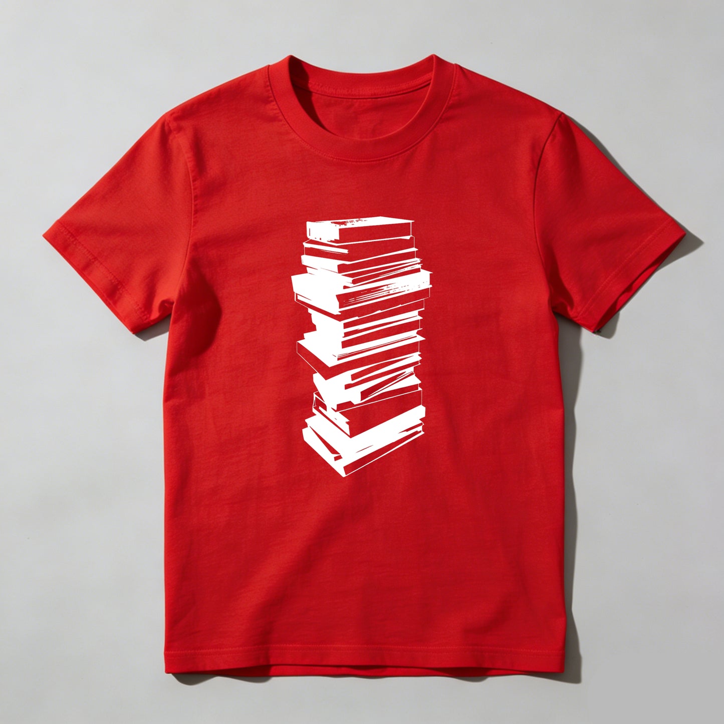 Wardrobecart Stacked Books Graphic Design Print Unisex Classic T-shirt