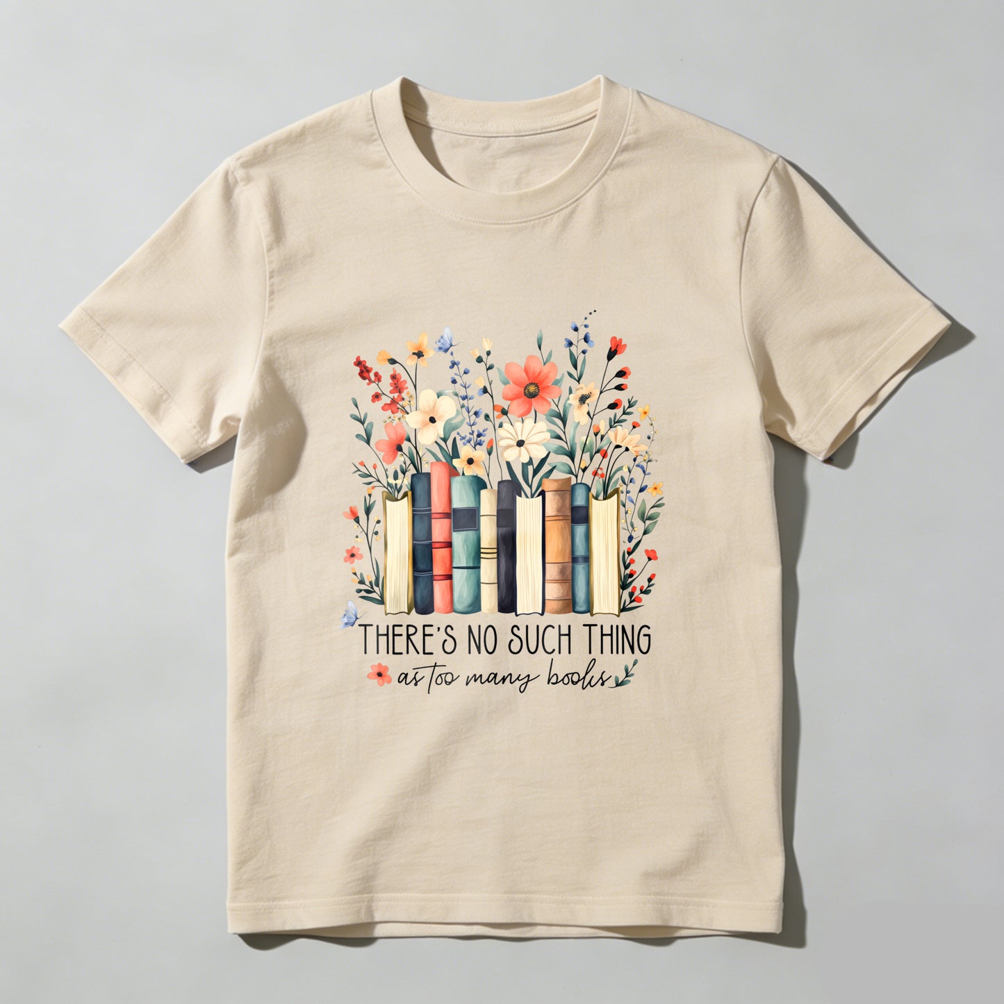 Wardrobecart Books Flowers And Butterflies Pattern Unisex Classic T-shirt