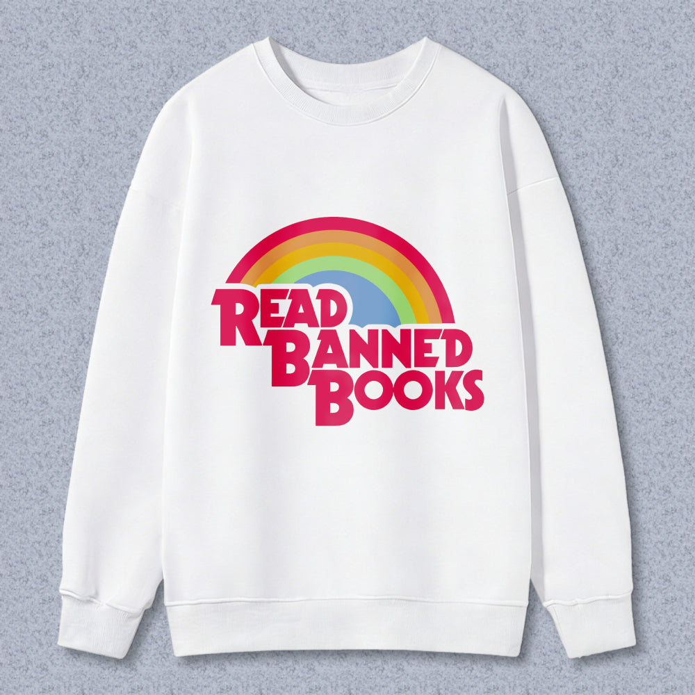 Wardrobecart Rainbow Read Banned Books Unisex Classic Sweatshirt