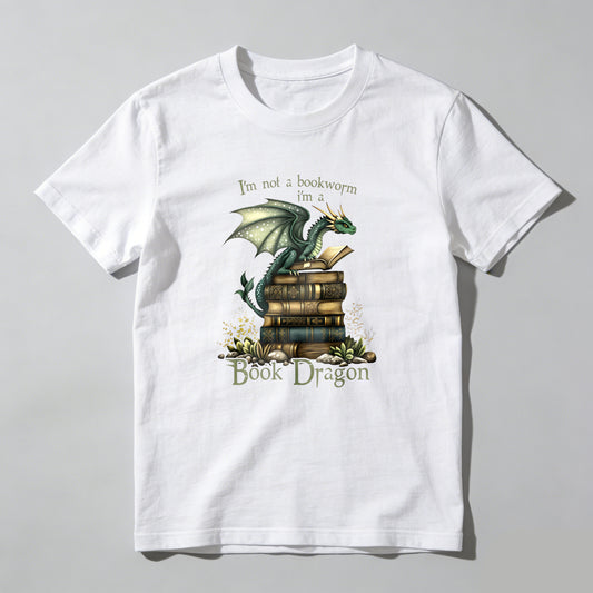 Wardrobecart Dragon Perched On Books With Text Above And Below Unisex Classic T-shirt