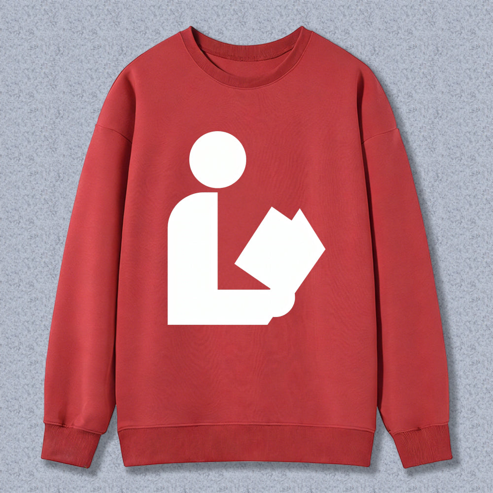 Wardrobecart Reading Person Icon Unisex Classic Sweatshirt