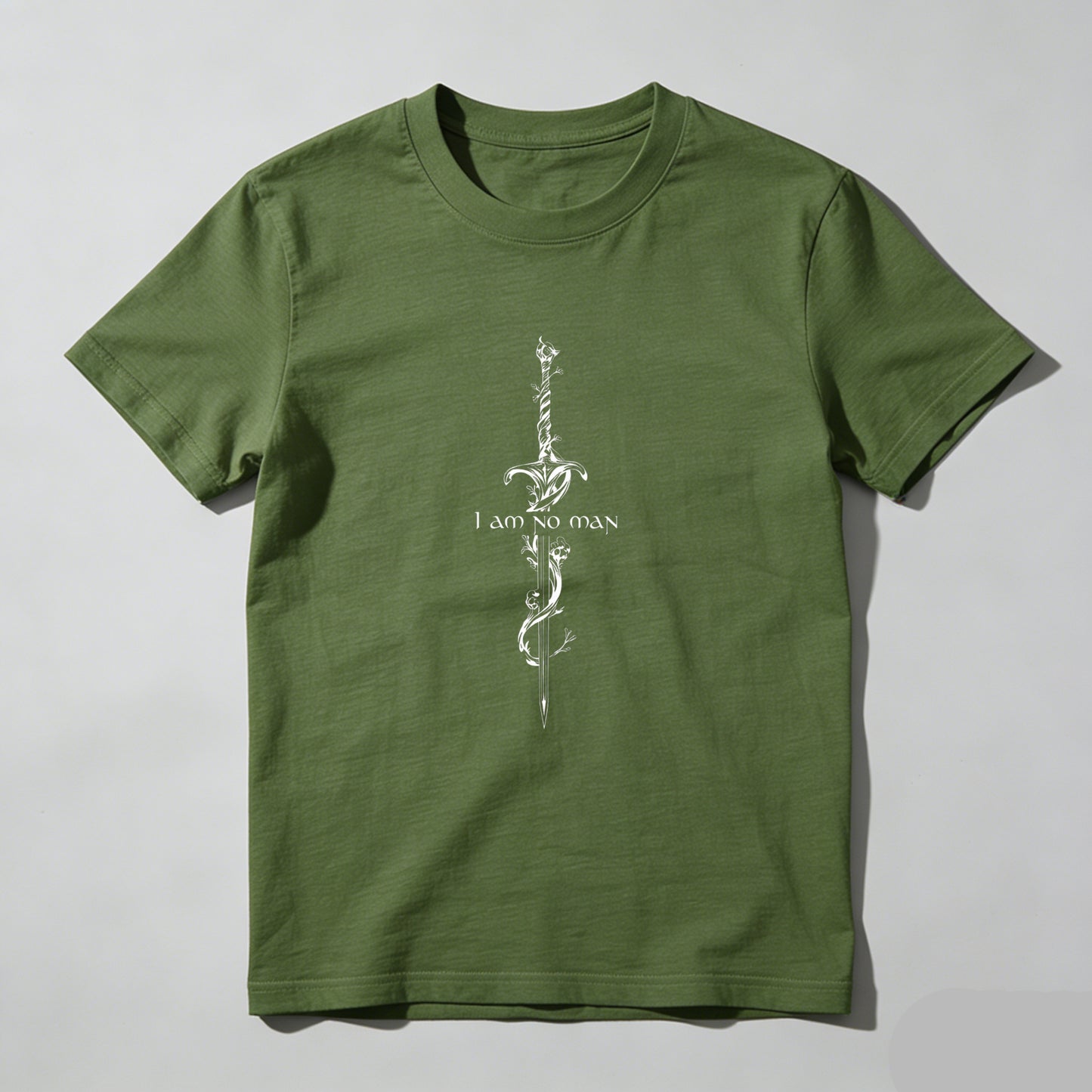 Wardrobecart Sword With Vine And Text I Am No Man Unisex Classic T-shirt