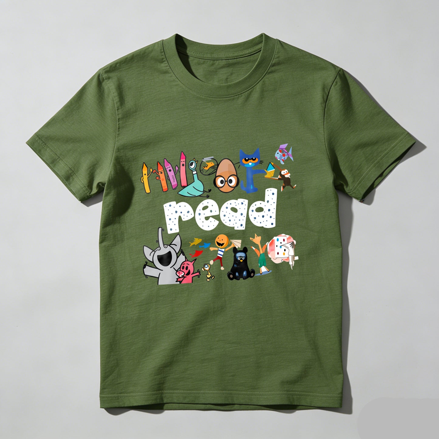 Wardrobecart Colorful Characters Surround Read Text Unisex Classic T-shirt