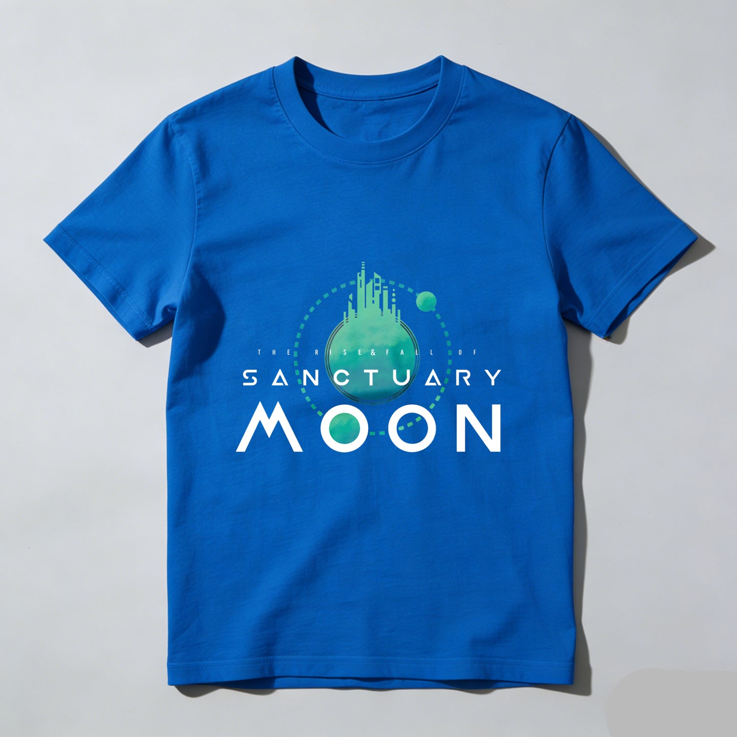 Wardrobecart Sanctuary Moon Planet Design With Cityscape Unisex Classic T-shirt