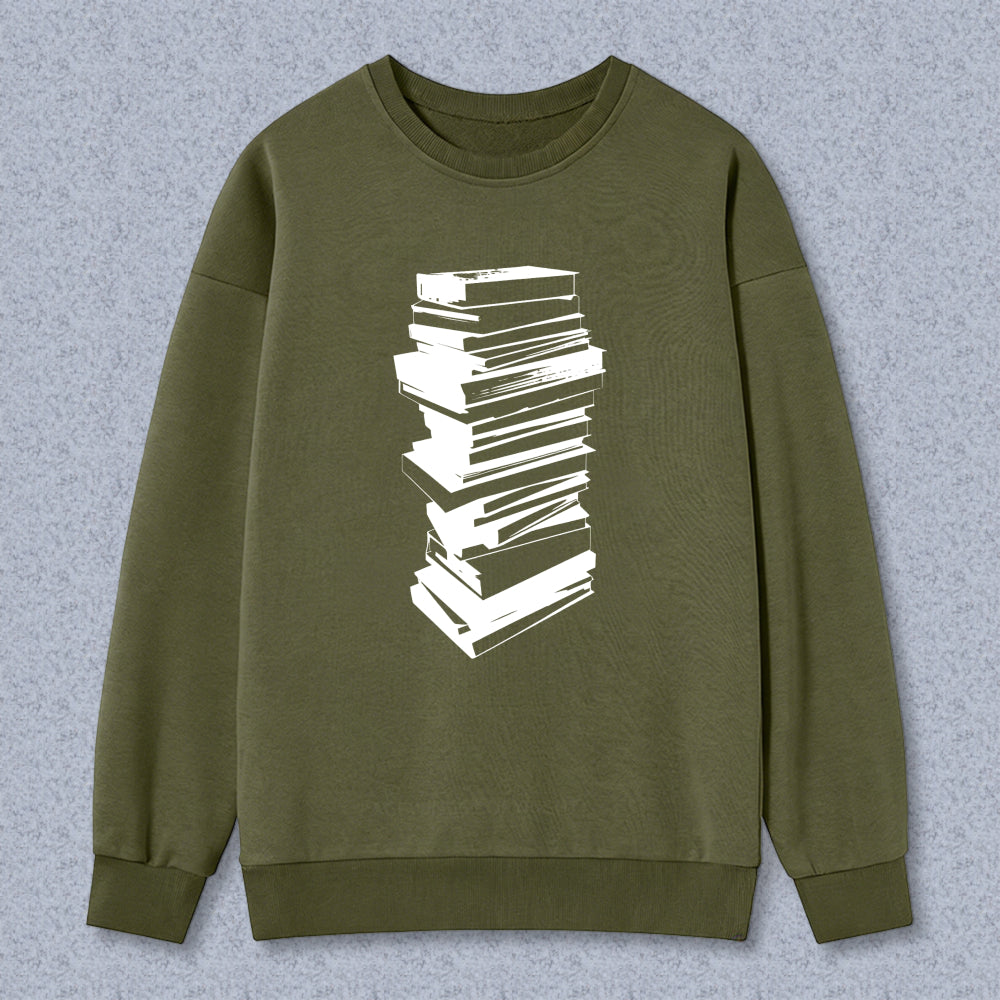 Wardrobecart Stack Of Books Pattern Unisex Classic Sweatshirt