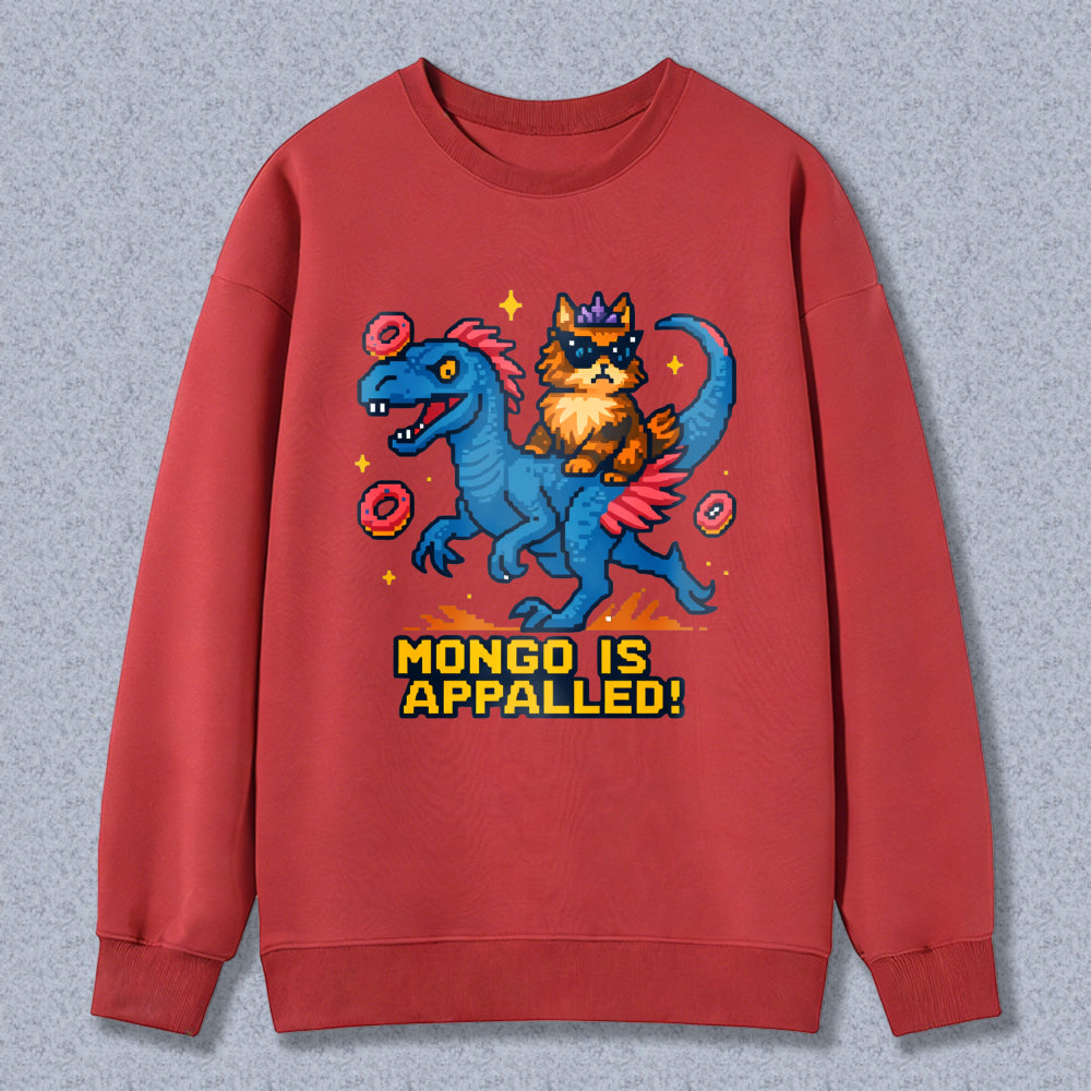 Wardrobecart Dinosaur And Cat With Donuts Mongo Is Appalled Unisex Classic Sweatshirt