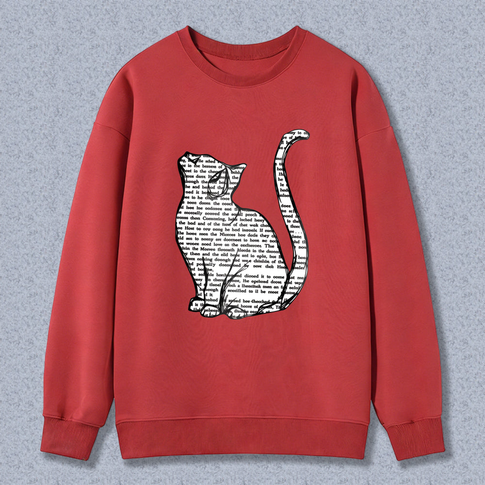 Wardrobecart Cat With Text Pattern Unisex Classic Sweatshirt