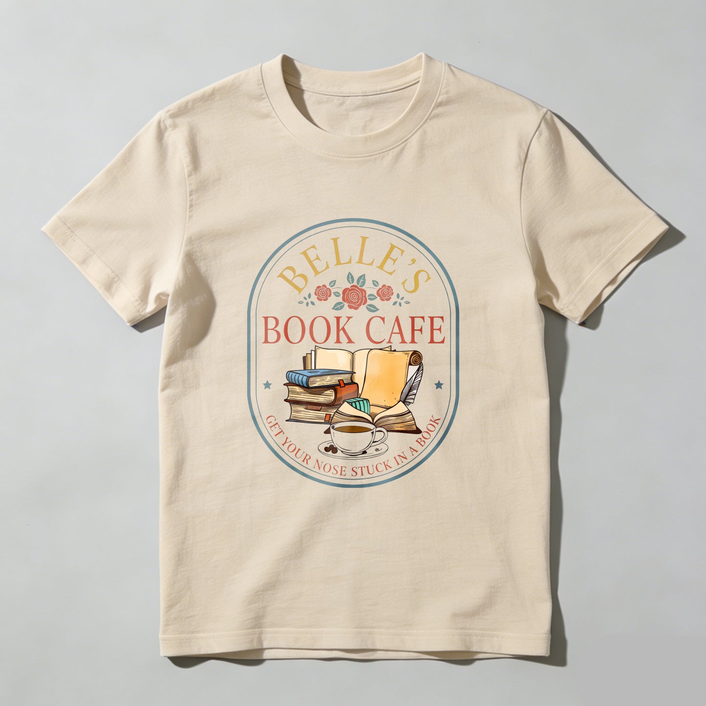 Wardrobecart Belle's Book Cafe Get Your Nose Stuck In A Book Unisex Classic T-shirt