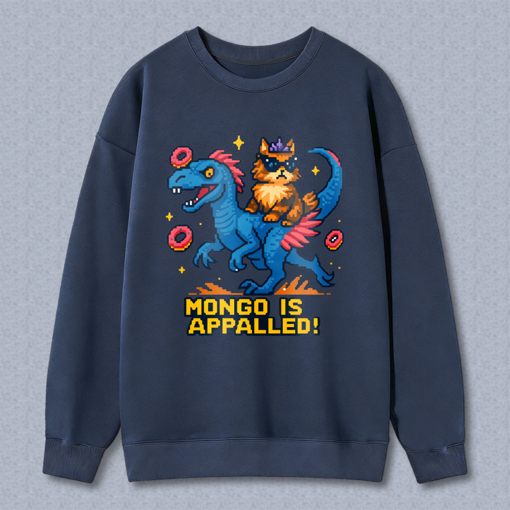 Wardrobecart Dinosaur And Cat With Donuts Mongo Is Appalled Unisex Classic Sweatshirt