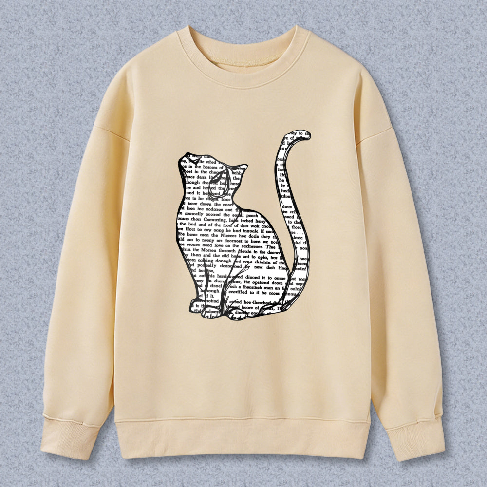 Wardrobecart Cat With Text Pattern Unisex Classic Sweatshirt