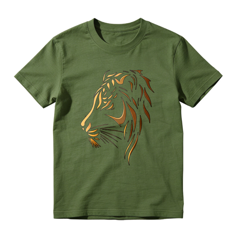 Vintage Tiger Graphic Tee – Thick Cotton Retro Print Loose Fit Summer T-Shirt for Men Women