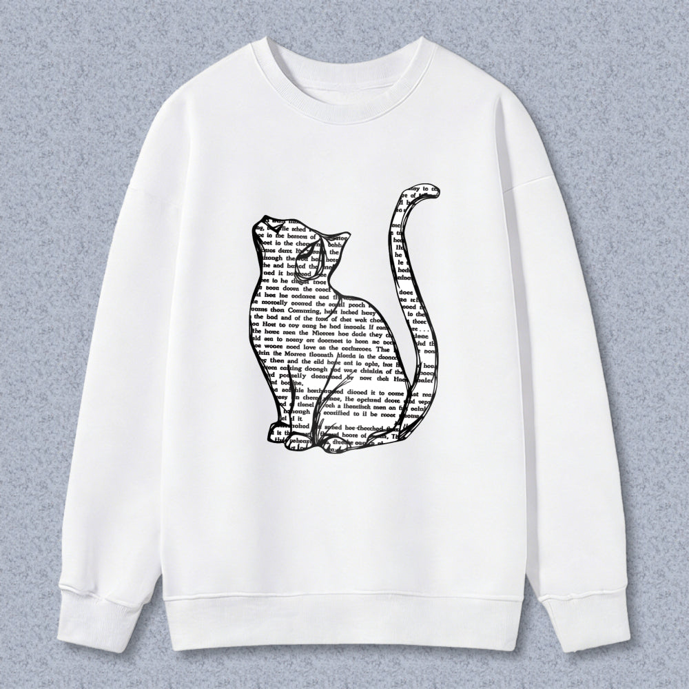 Wardrobecart Cat With Text Pattern Unisex Classic Sweatshirt