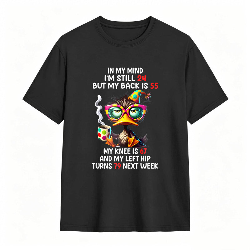 Duck With Glasses And Text About Age And Body Parts Unisex Classic T-shirt