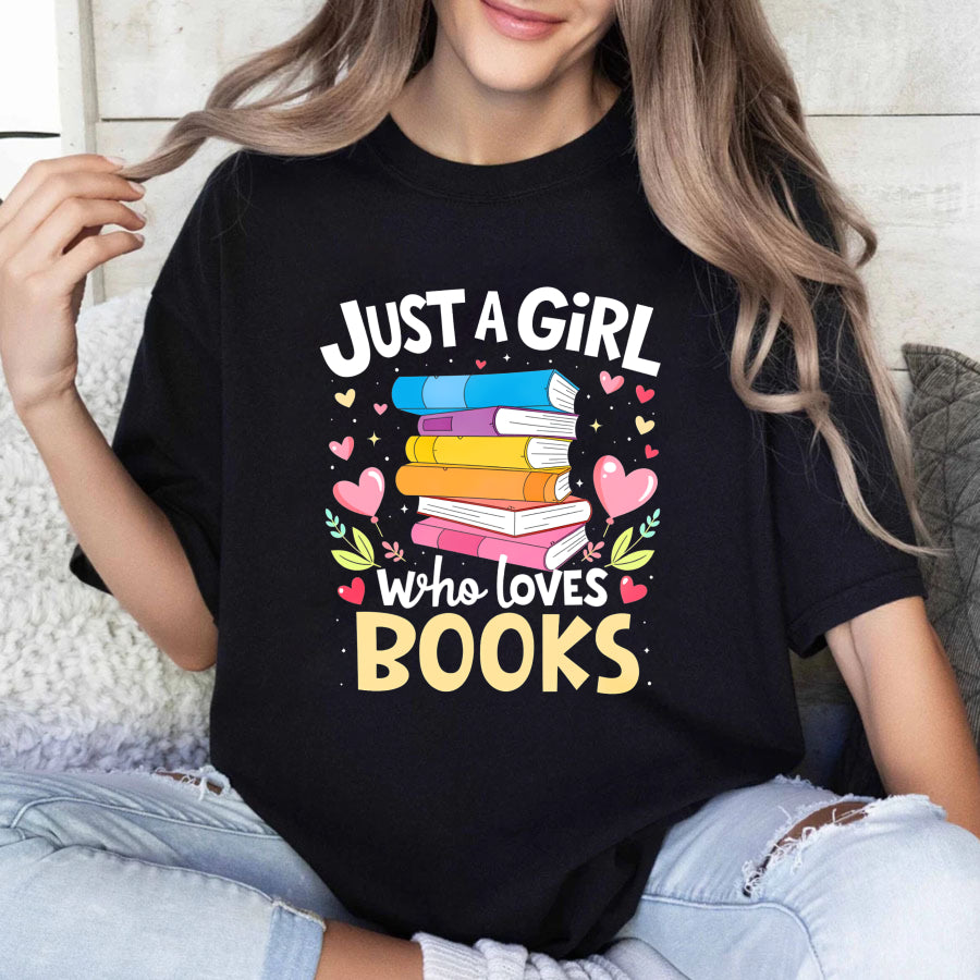 Wardrobecart Just A Girl Who Loves Books Unisex Classic T-shirt(1)