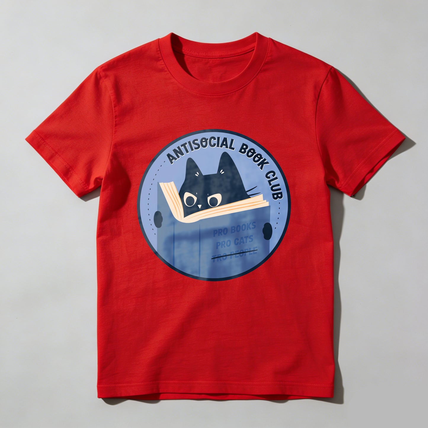 Wardrobecart Antisocial Book Club Cat Reading Book Unisex Classic T-shirt