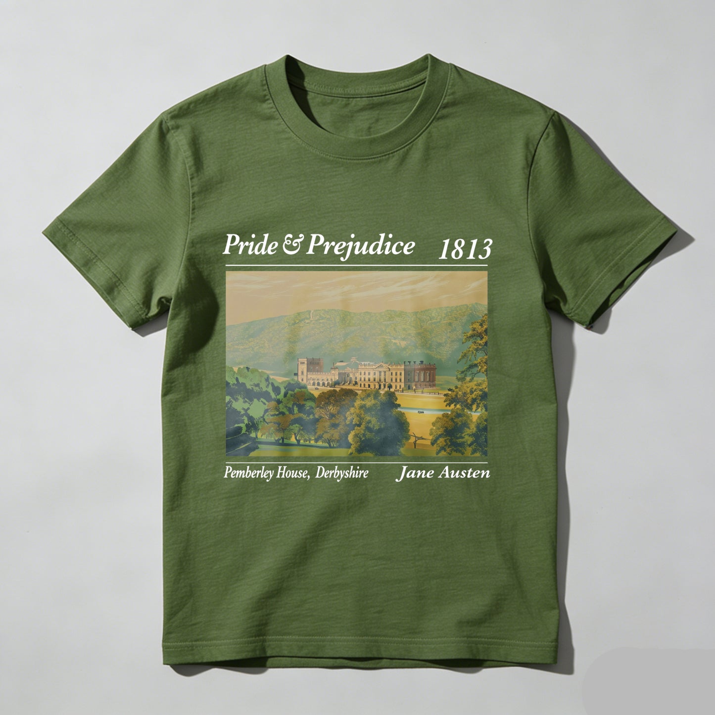 Wardrobecart Pride And Prejudice 1813 Pemberley House Derbyshire Jane Austen Unisex Classic T-shirt