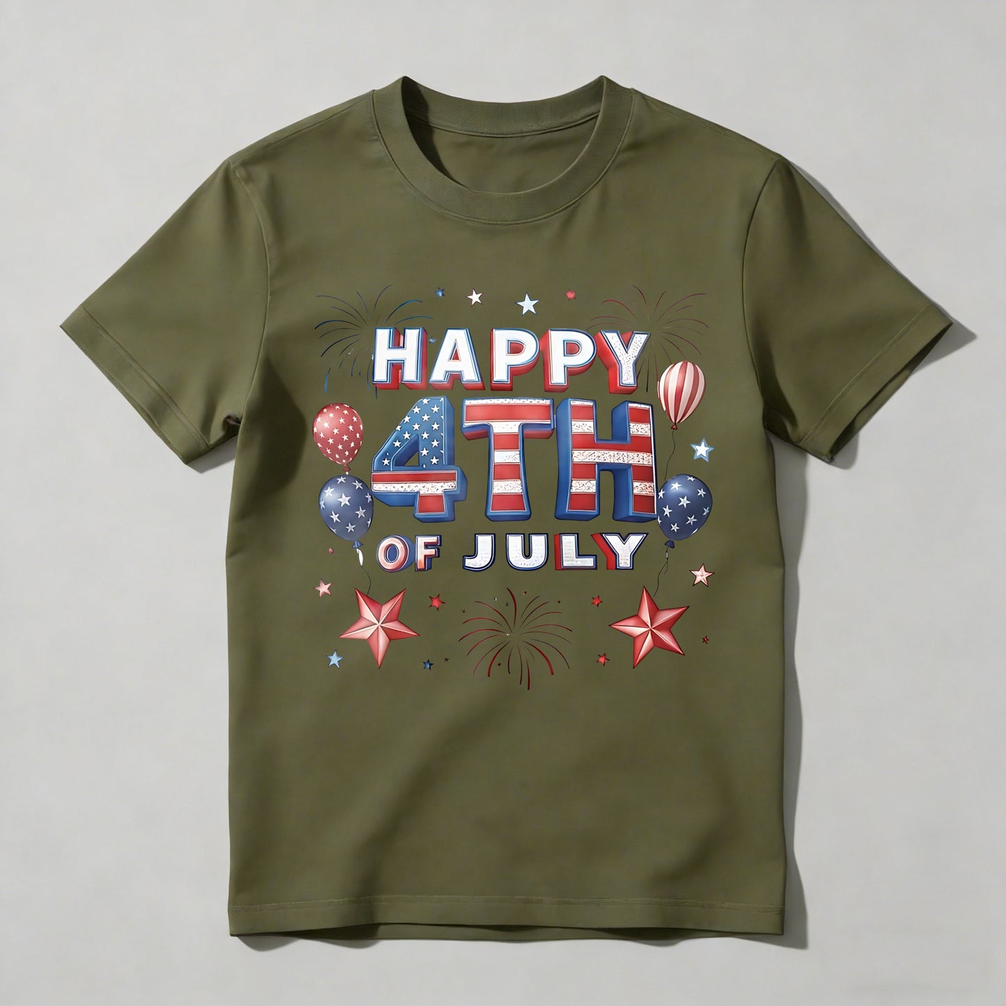 Happy 4th Of July Patriotic Stars And Balloons T-shirt