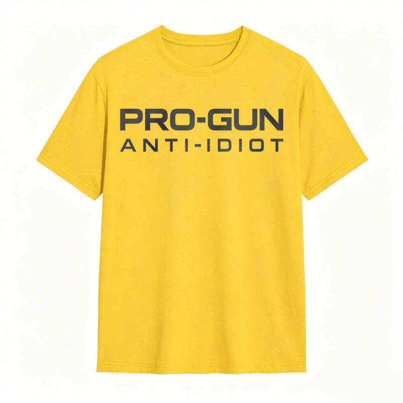 Pro-Gun Anti-Idiot Graphic Print Cotton Shirt