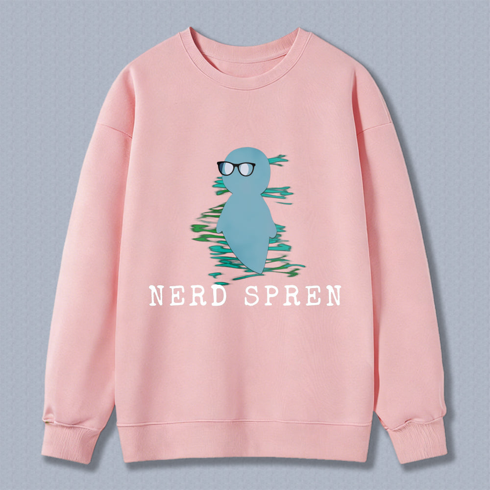 Wardrobecart Nerd Duck With Glasses And Water Ripple Pattern Unisex Classic Sweatshirt
