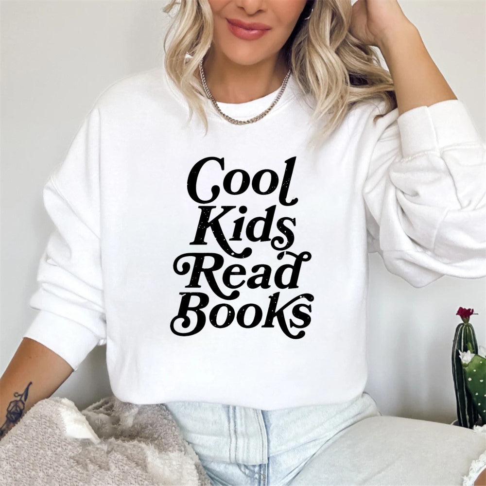 Wardrobecart Cool Kids Read Books Unisex Classic Sweatshirt