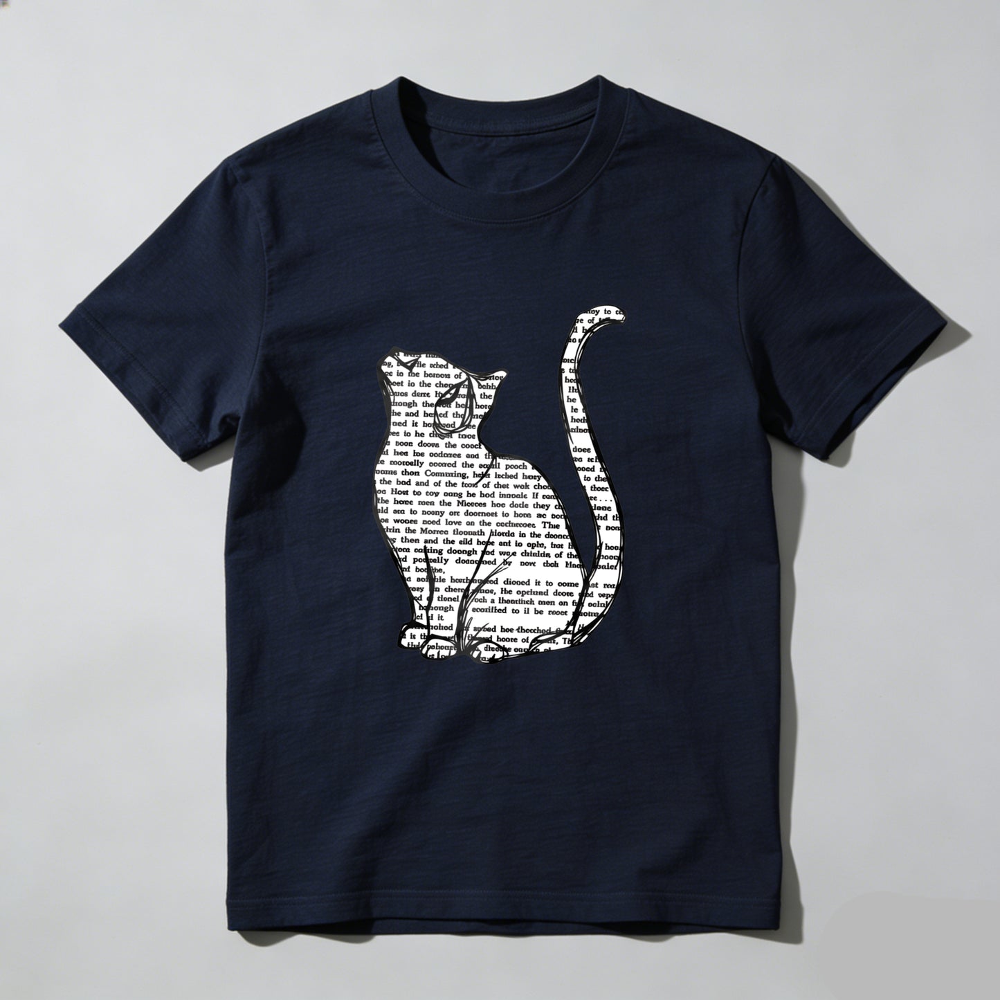Wardrobecart Cat Silhouette With Text Pattern Unisex Classic T-shirt