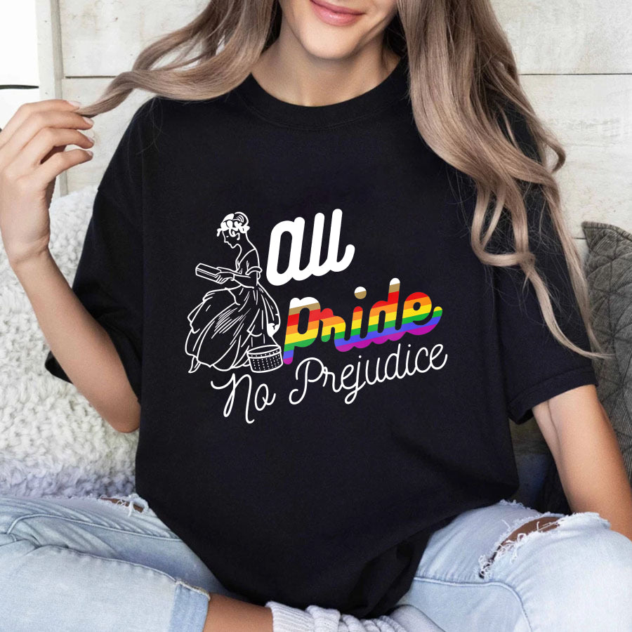 Wardrobecart All Pride No Prejudice Rainbow Design Unisex Classic T-shirt