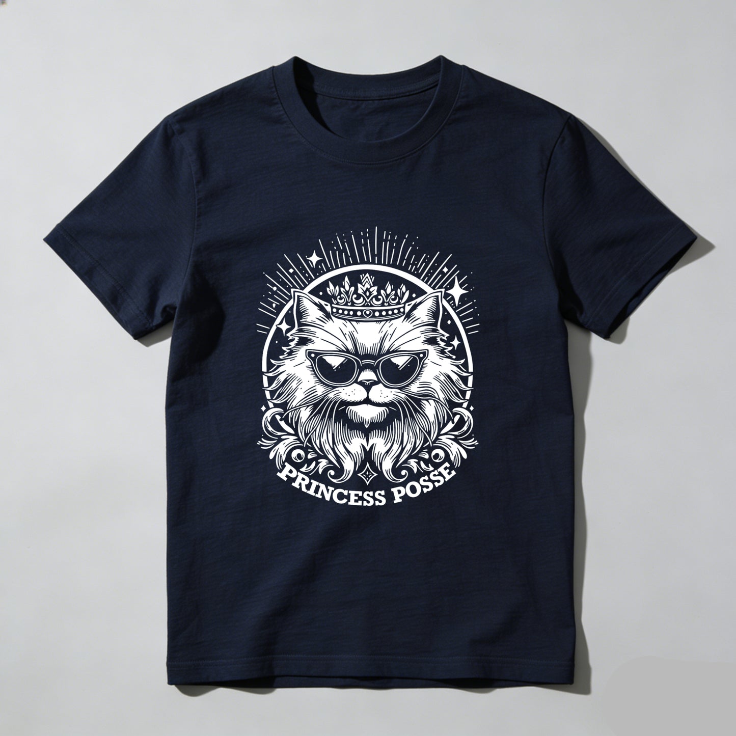Wardrobecart Cat With Crown And Sunglasses Princess Posse Unisex Classic T-shirt