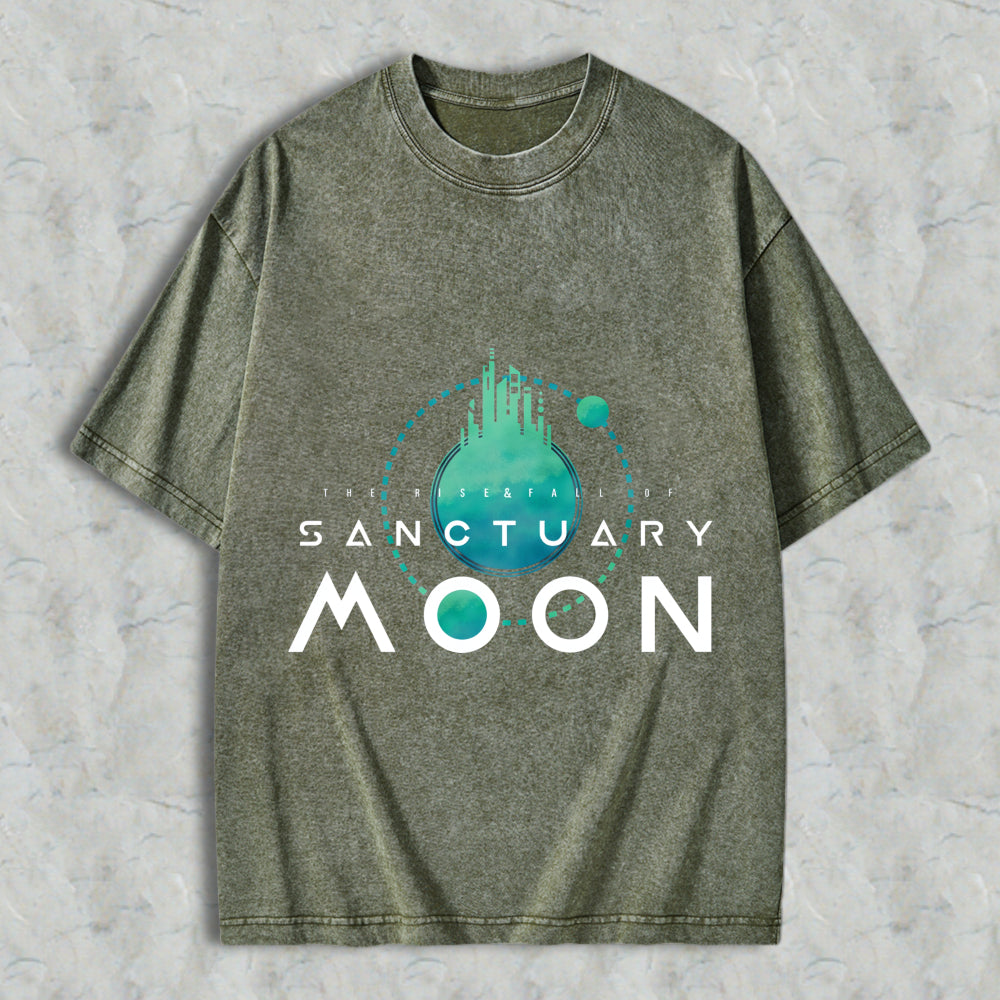 Wardrobecart Sanctuary Moon The Rise Fall Of Unisex Washed T-shirt