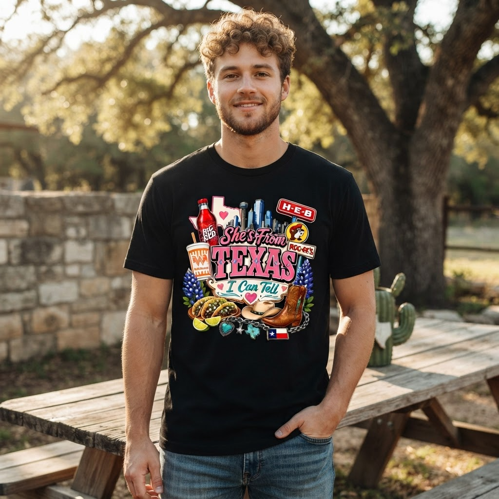 She from Texas, I Can Tell | Cowboy Outlaws Country T-Shirt | Unisex