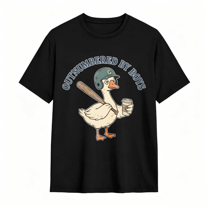 Comfort Colors Outnumbered By Boys Baseball Mom Goose Funny T-shirt