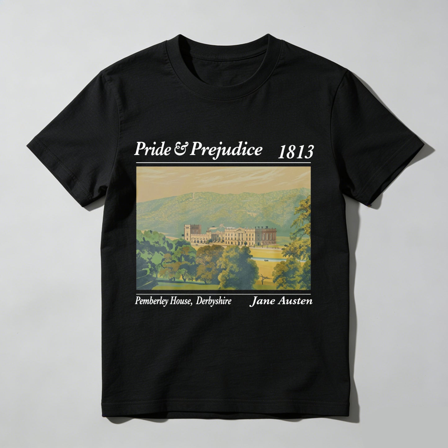 Wardrobecart Pride And Prejudice 1813 Pemberley House Derbyshire Jane Austen Unisex Classic T-shirt