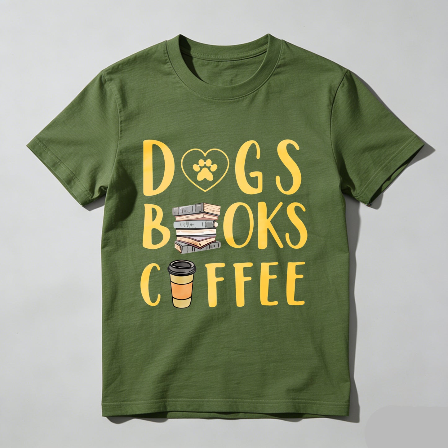 Wardrobecart Dogs Books Coffee Unisex Classic T-shirt