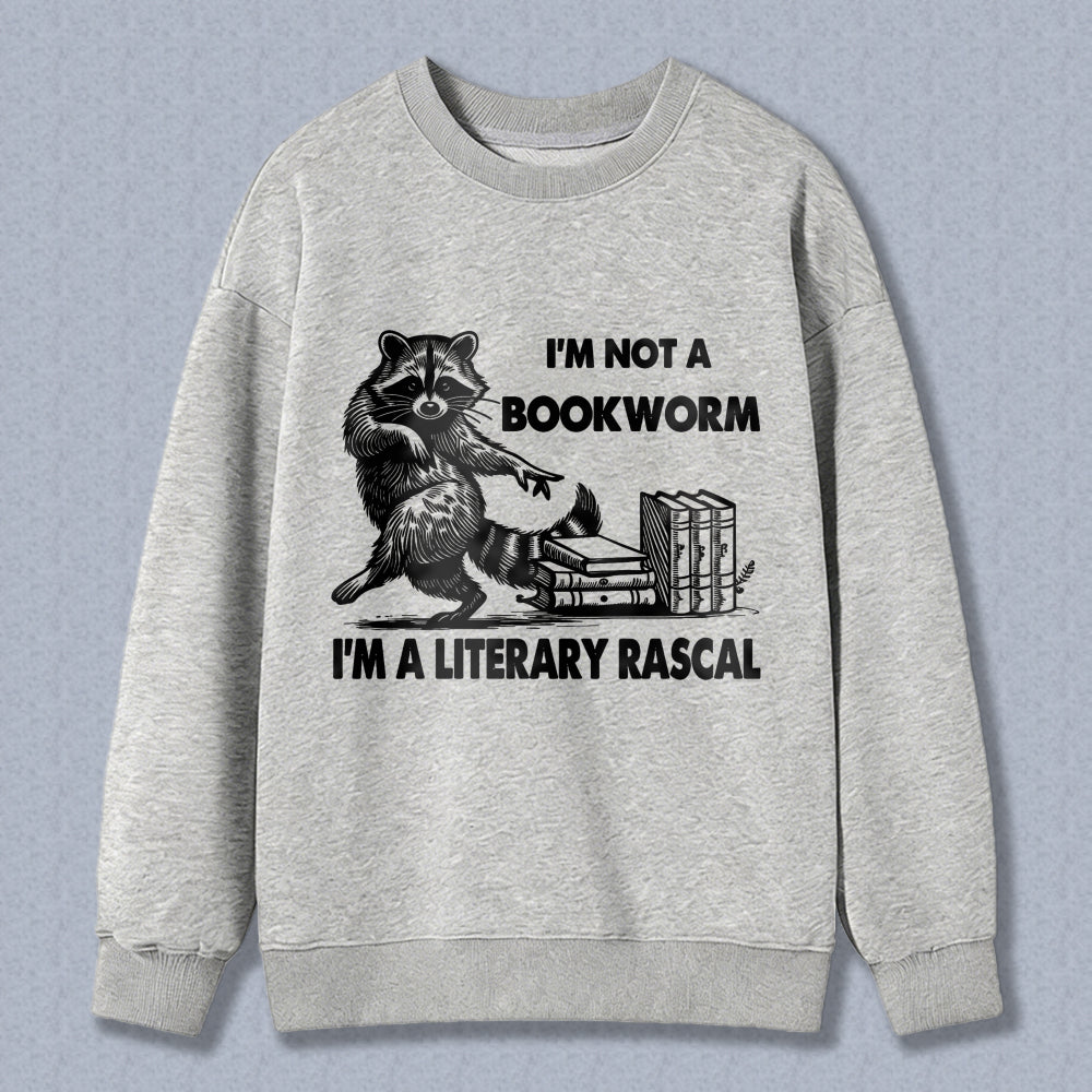 Wardrobecart Raccoon Reading Books I'M Not A Bookworm I'M A Literary Rascal Unisex Classic Sweatshirt