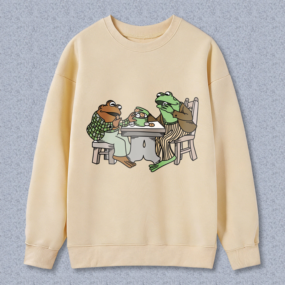 Wardrobecart Frogs Eating Pizza At Table Unisex Classic Sweatshirt