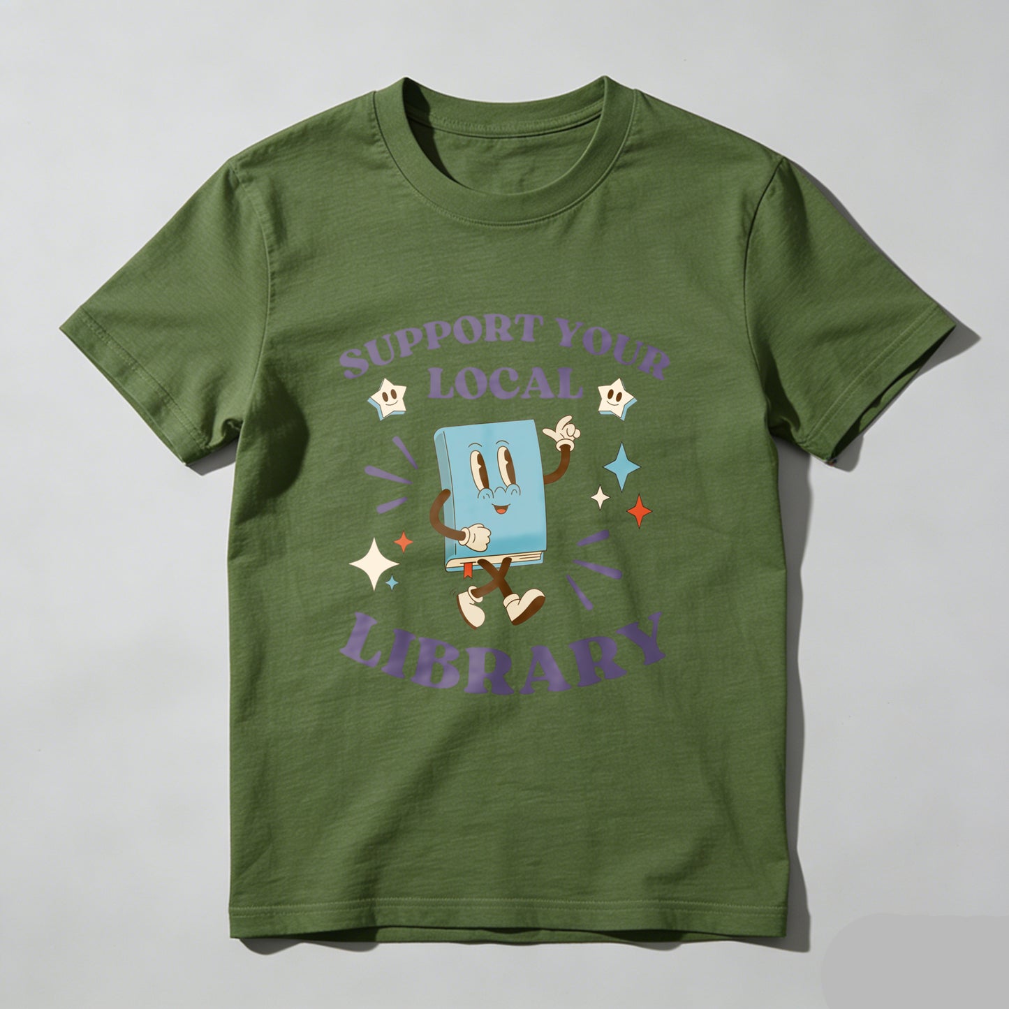 Wardrobecart Support Your Local Library Book Character Unisex Classic T-shirt
