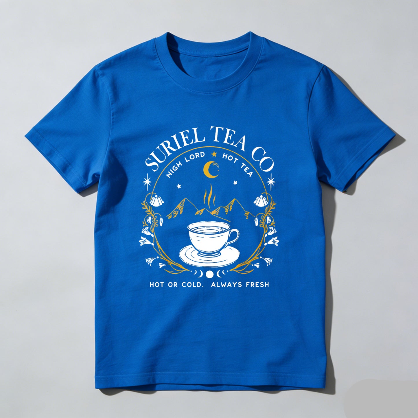 Wardrobecart Surriel Tea Co Moon Mountains Cup Stars Unisex Classic T-shirt