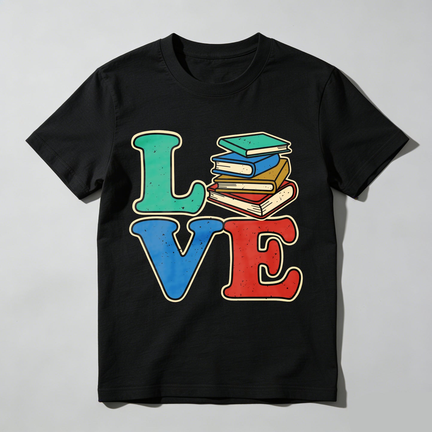 Wardrobecart Love Books Stack Design Print Unisex Classic T-shirt