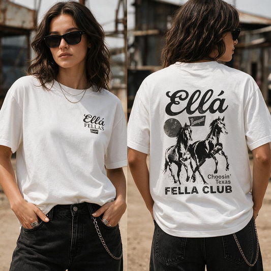 Ella Fella Club Shirt Western Horse Graphic Tee, Choosin Texas Cowboy T Shirt, Retro Country Ranch Shirt #241