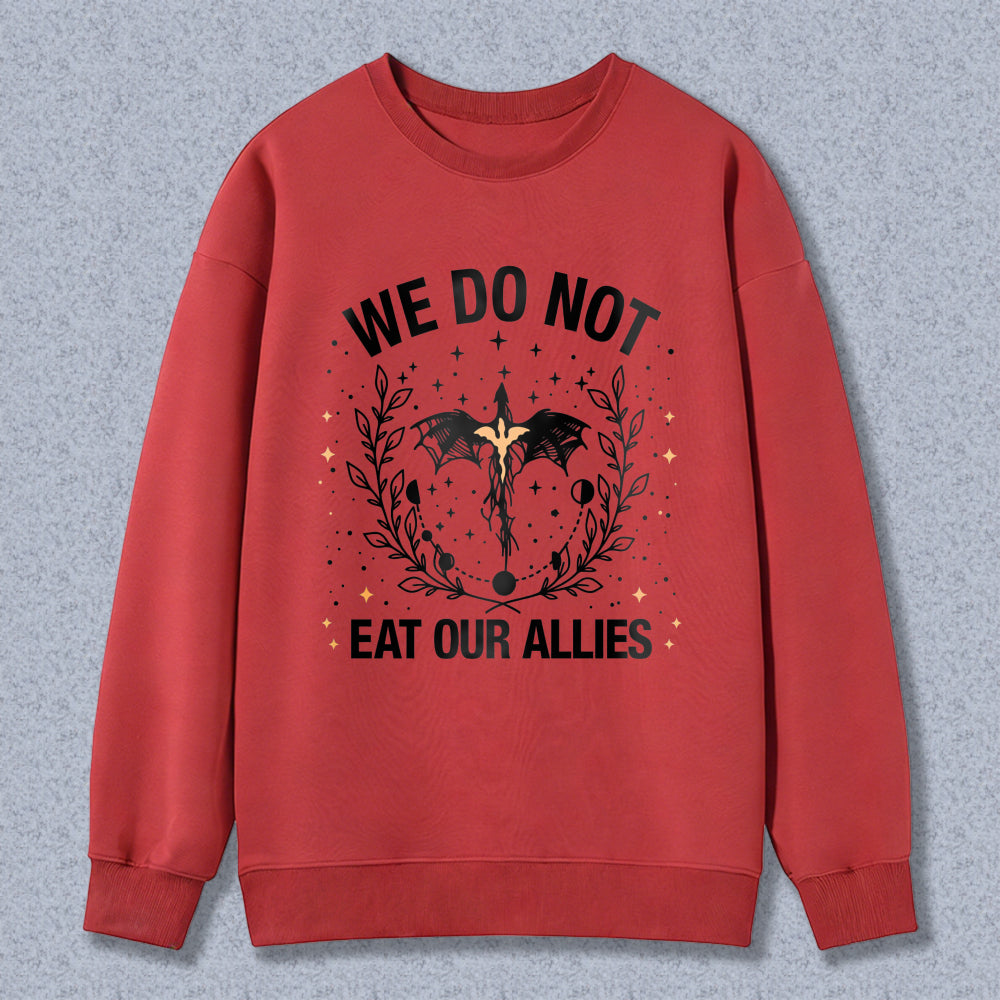 Wardrobecart We Do Not Eat Our Allies Dragon And Moon Design Unisex Classic Sweatshirt