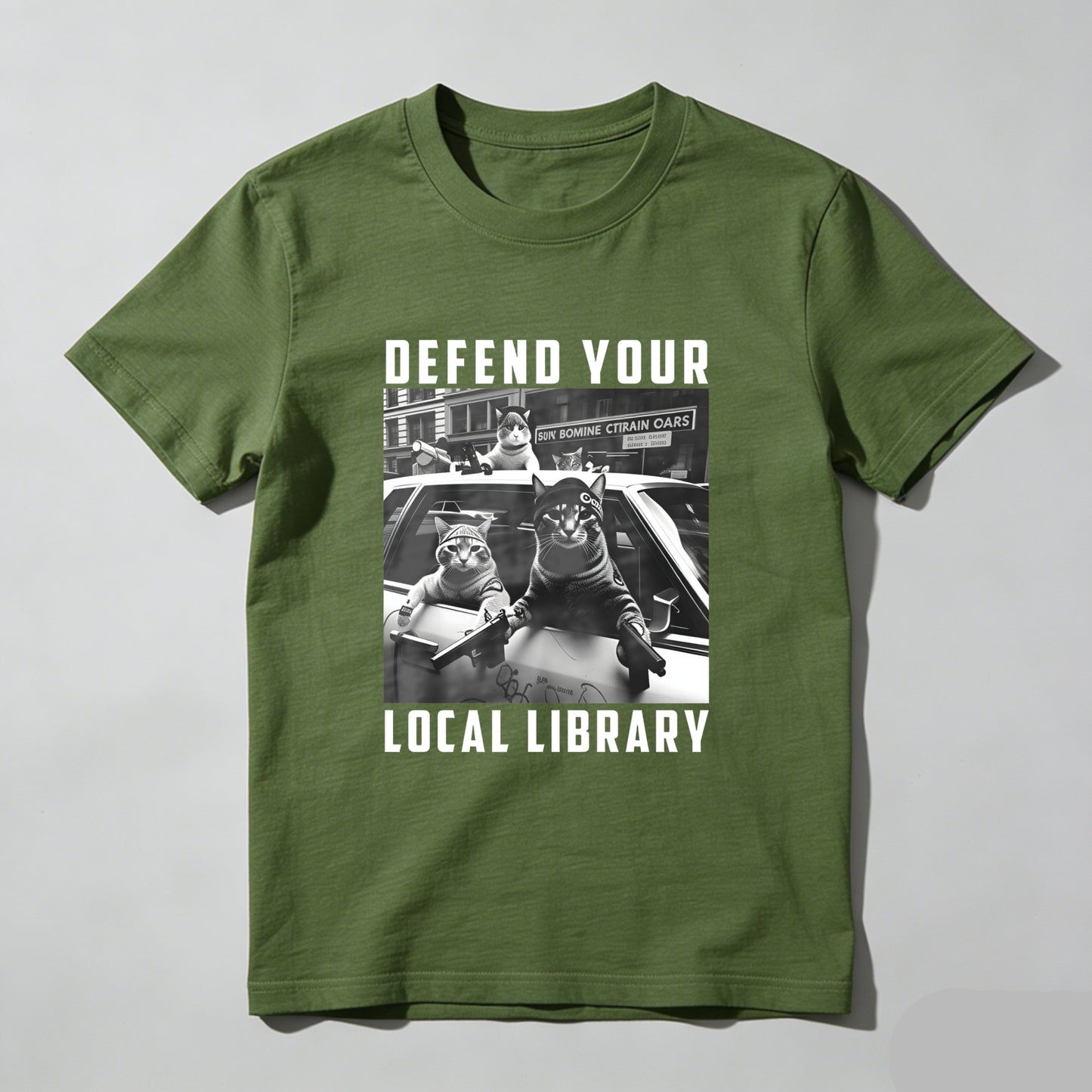 Wardrobecart Defend Your Local Library Cats With Guns Unisex Classic T-shirt