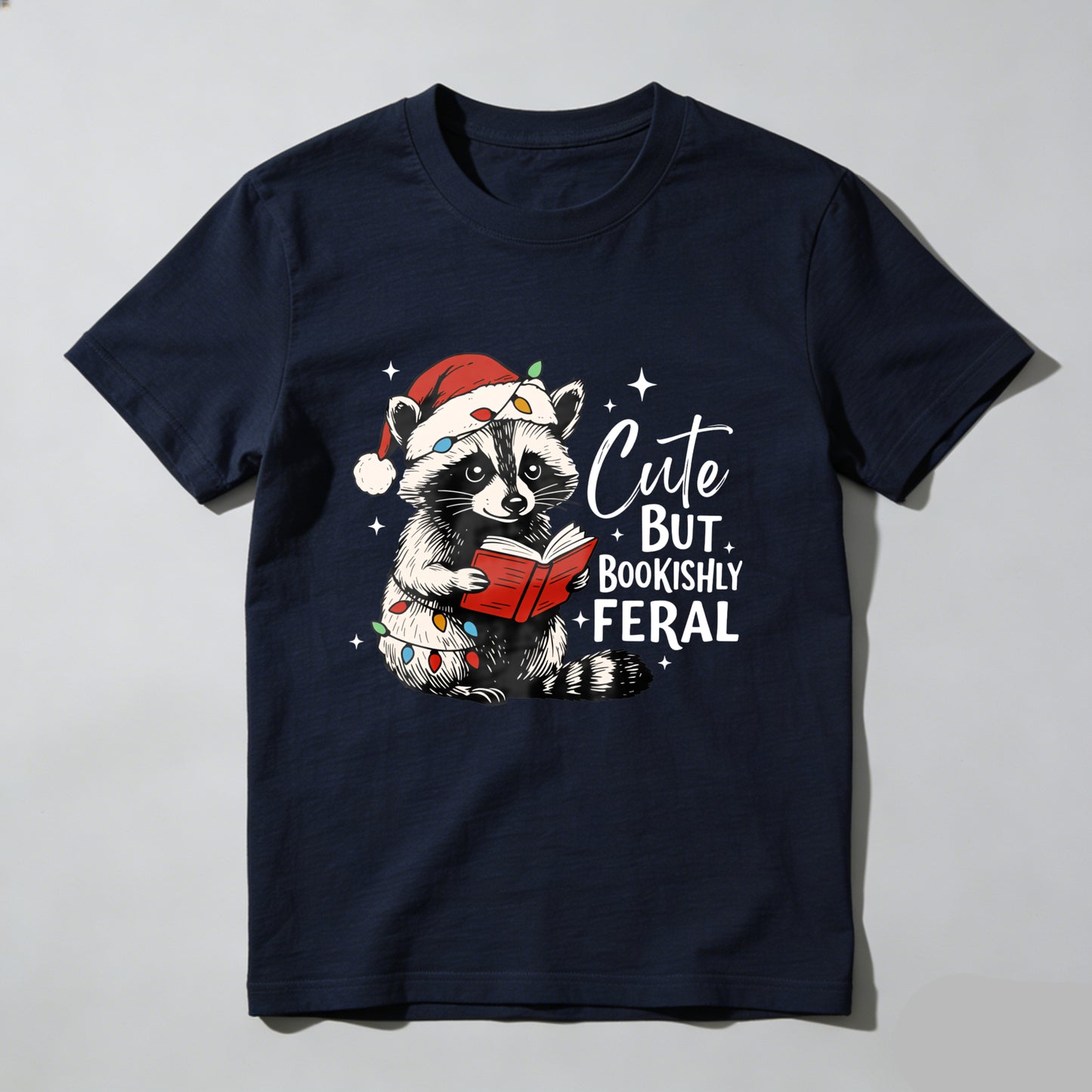 Wardrobecart Cute But Bookishly Feral Raccoon Reading Unisex Classic T-shirt