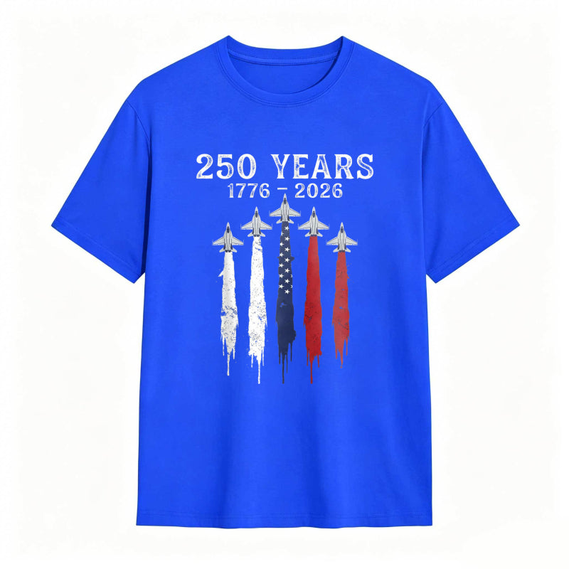 250 Years 1776 2026 American Independence Celebration With Stars And Stripes Design T-shirt