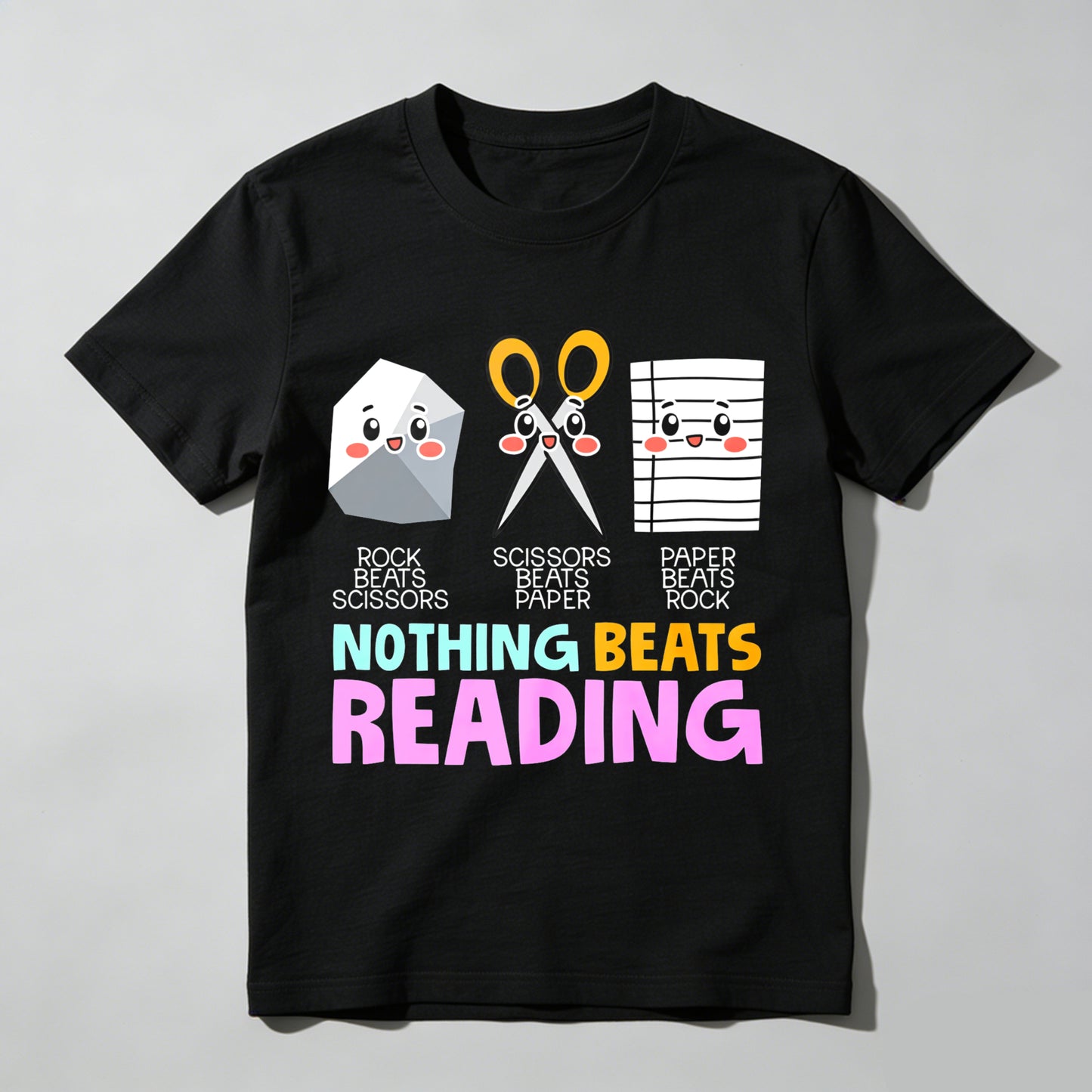 Wardrobecart Rock Beats Scissors Scissors Beats Paper Paper Beats Rock Nothing Beats Reading Unisex Classic T-shirt